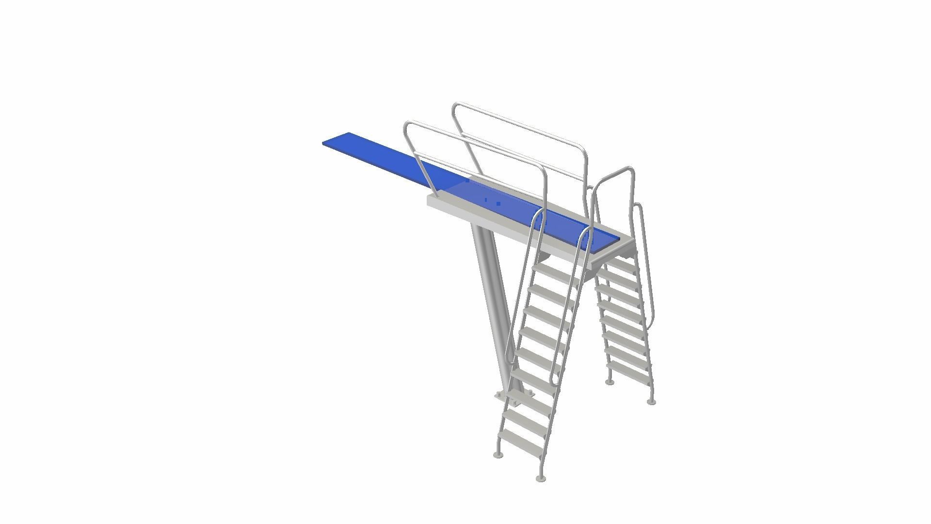 Diving Board Low-poly 3D model_20