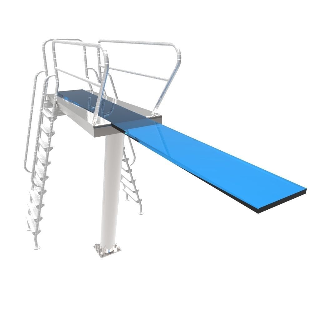 Diving Board Low-poly 3D model_5