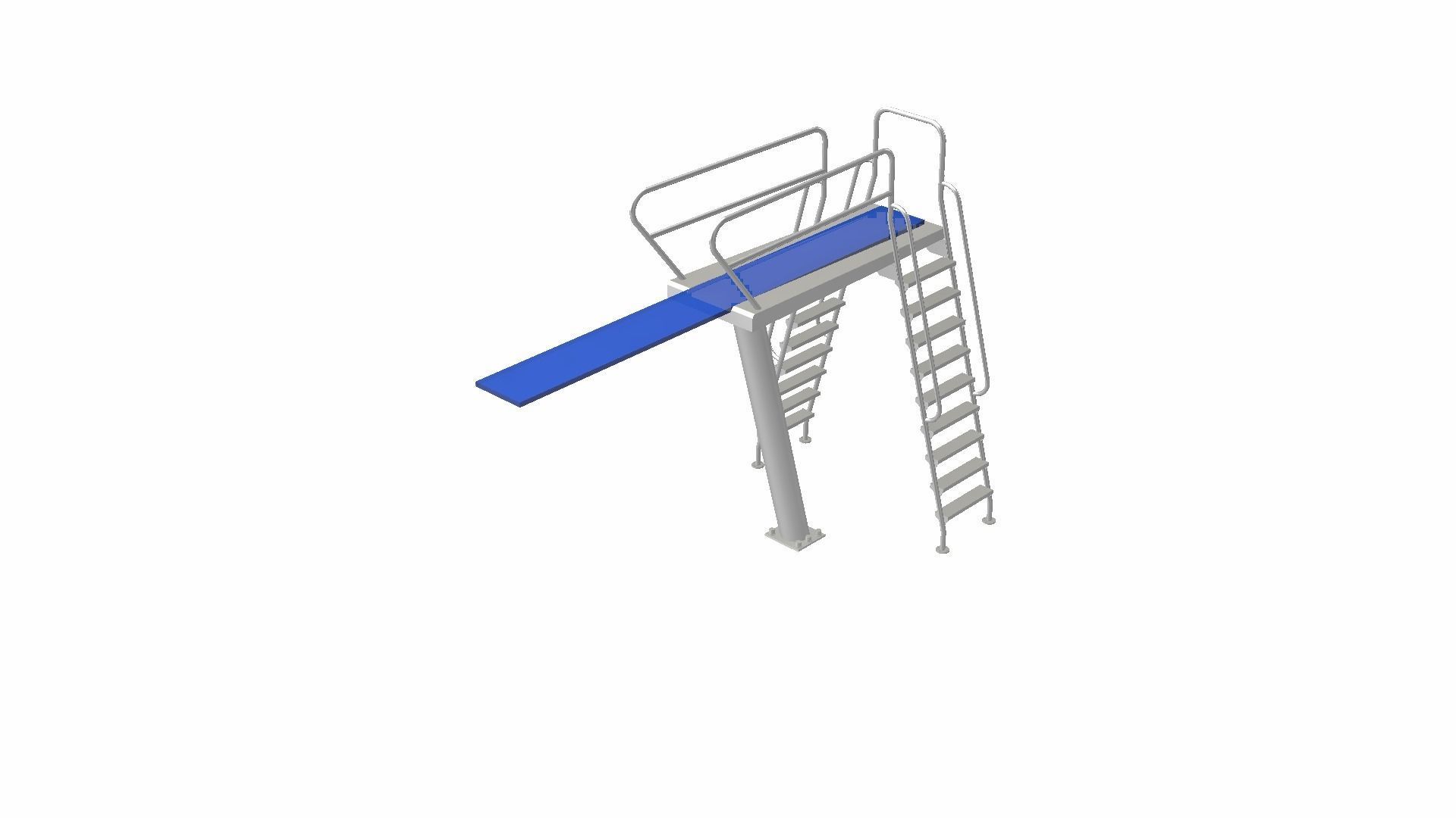 Diving Board Low-poly 3D model_25