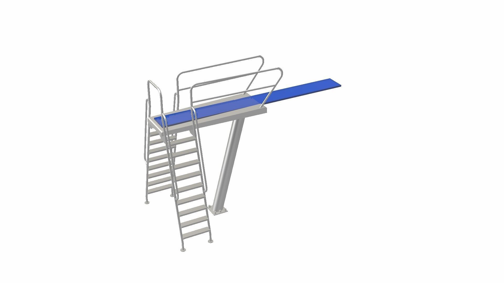 Diving Board Low-poly 3D model_14