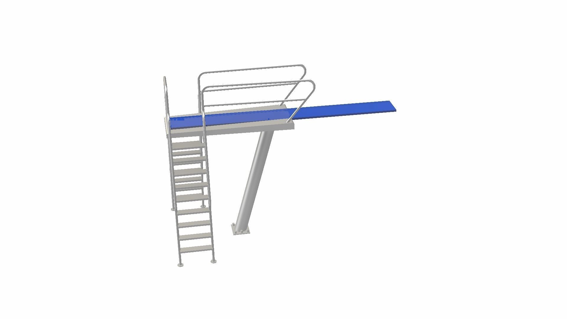 Diving Board Low-poly 3D model_13
