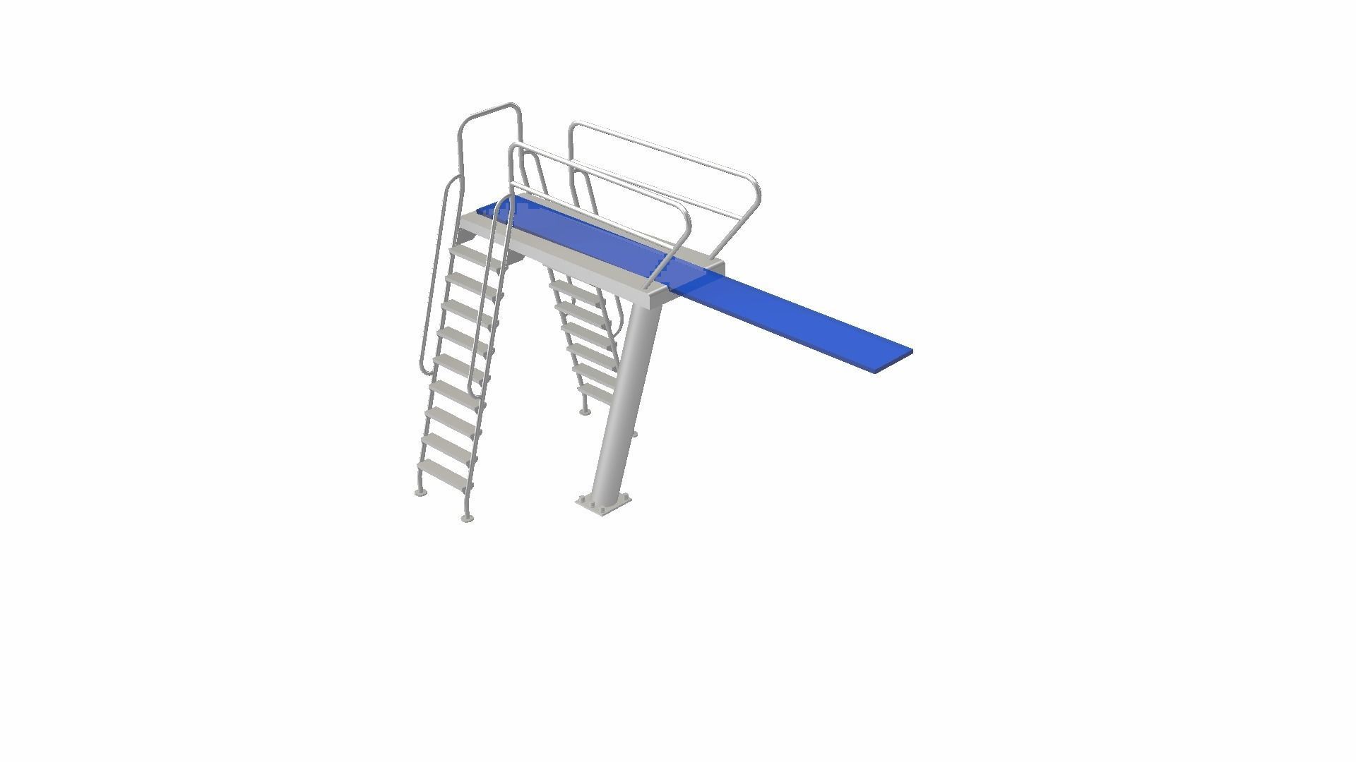 Diving Board Low-poly 3D model_10