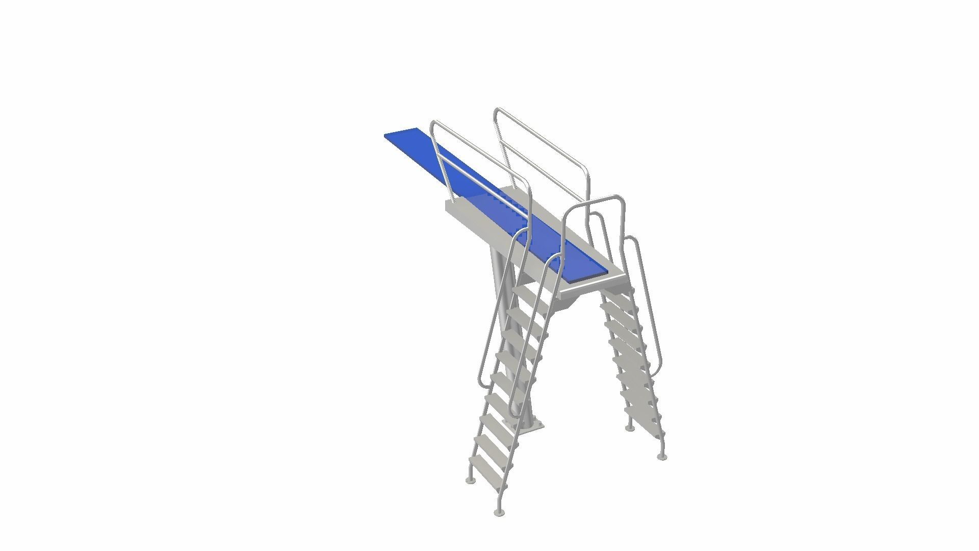 Diving Board Low-poly 3D model_19