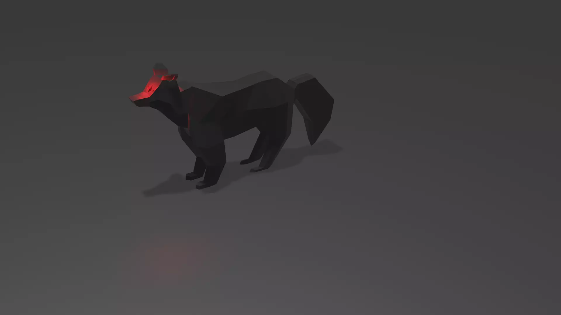 dark WOLF Low-poly 3D model