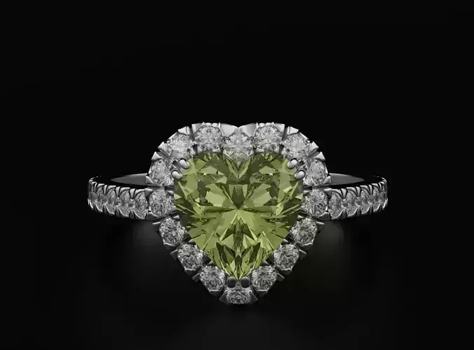 Beautiful love ring with diamonds and heart in the center 571