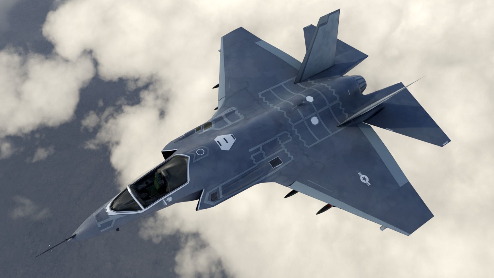 F-35 Fighter Jet Low-poly 3D model_5