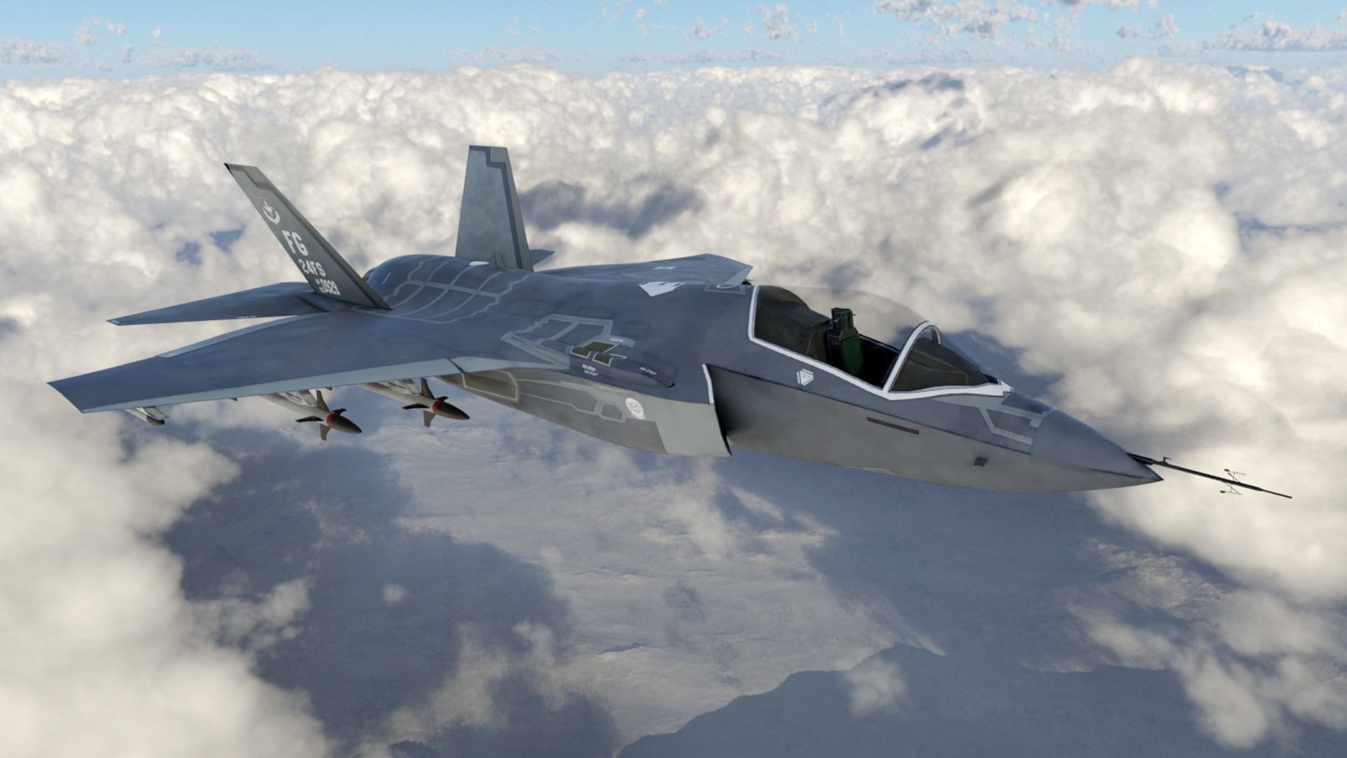 F-35 Fighter Jet Low-poly 3D model_3