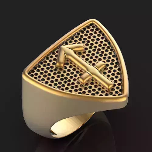 Zodiac Gemini ring Silver Gold  Print