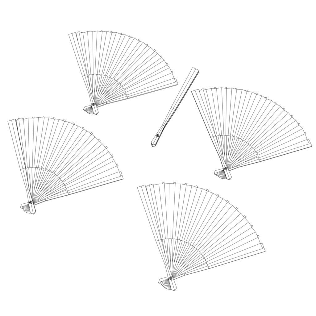 asian fans  Low-poly 3D model_6