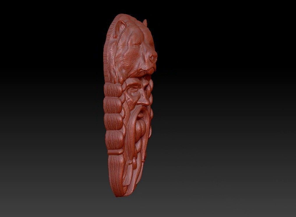 bear  wall decoration 3D print model_5