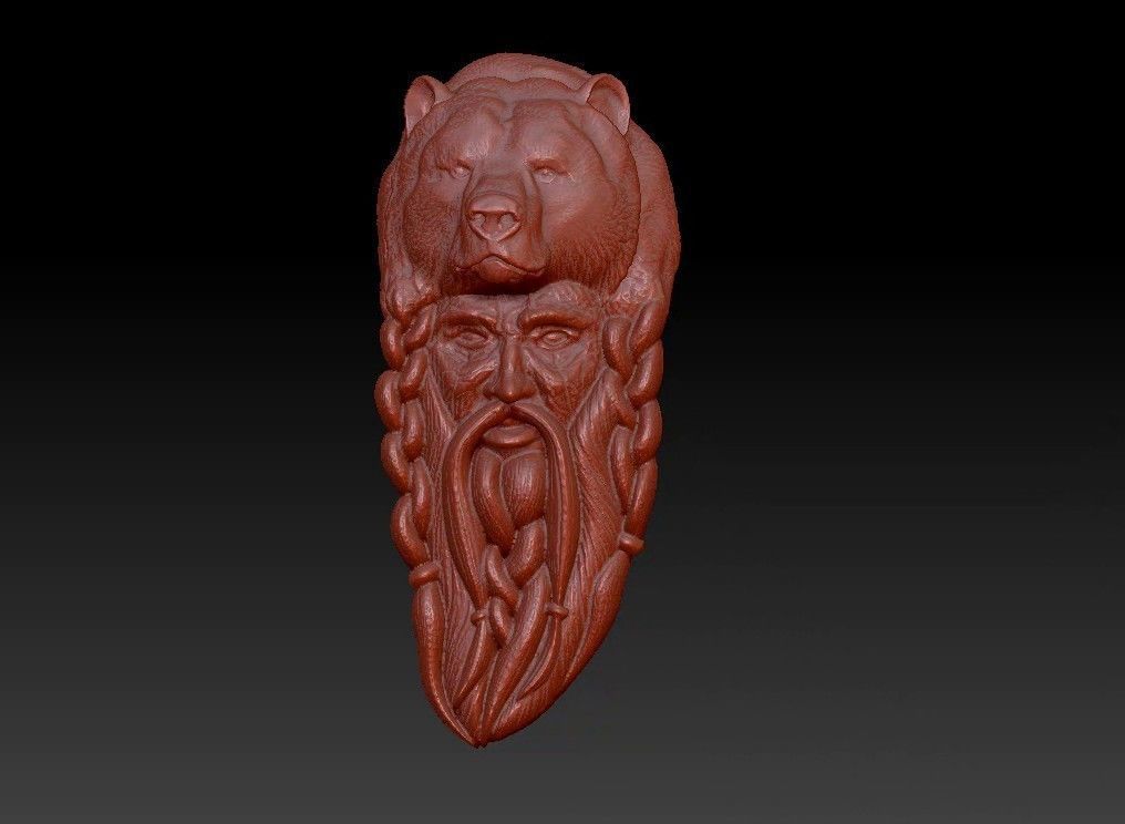 bear  wall decoration 3D print model_22