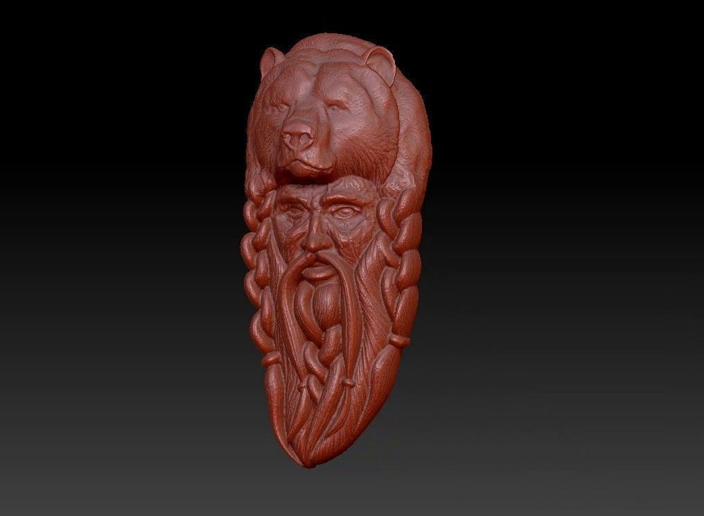 bear  wall decoration 3D print model_20