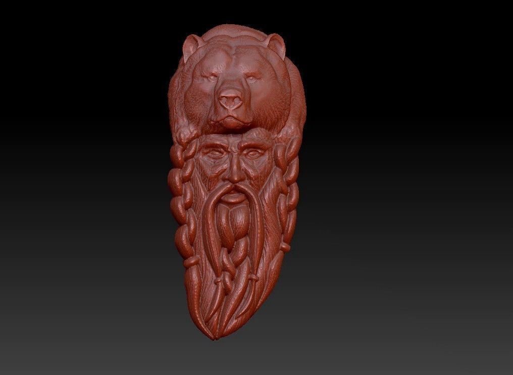 bear  wall decoration 3D print model_1
