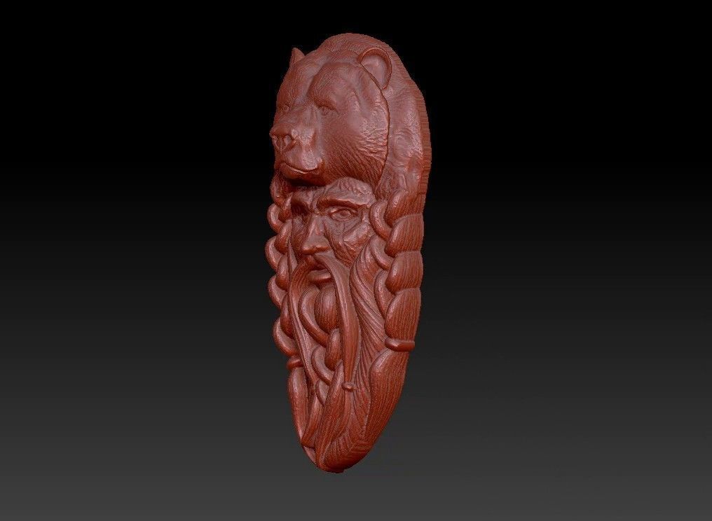 bear  wall decoration 3D print model_18