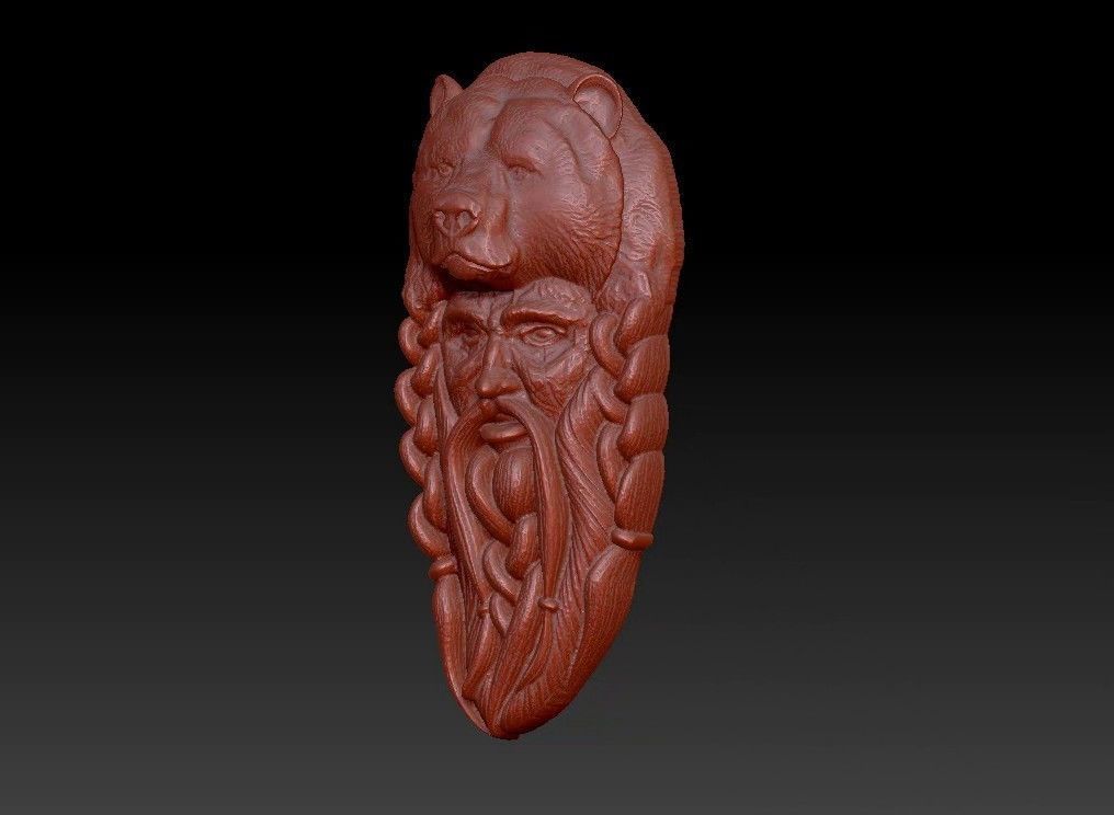 bear  wall decoration 3D print model_19