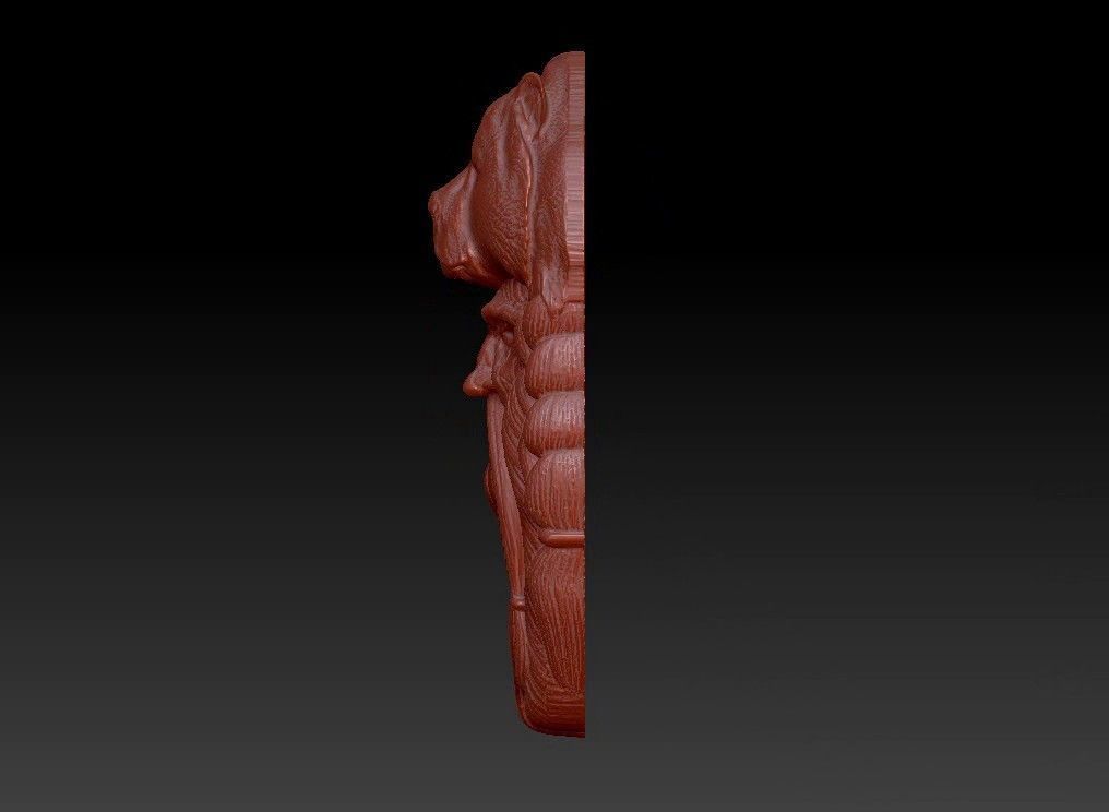 bear  wall decoration 3D print model_15