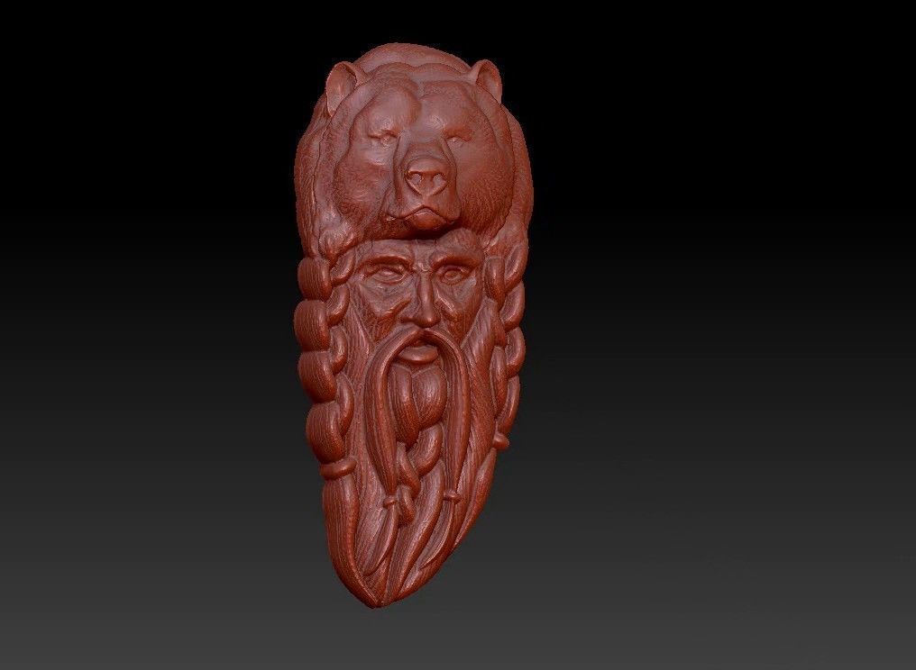 bear  wall decoration 3D print model_2