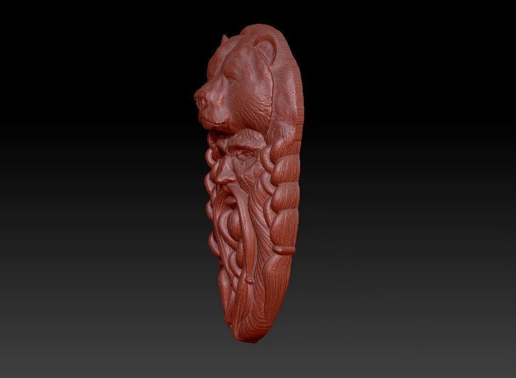 bear  wall decoration 3D print model_17