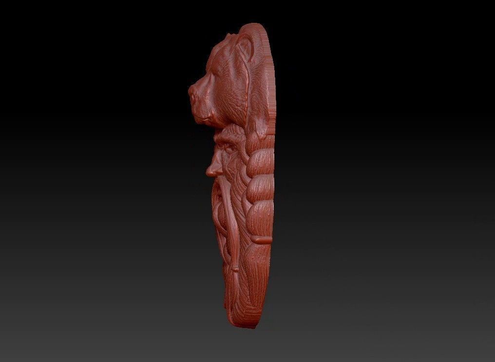 bear  wall decoration 3D print model_16