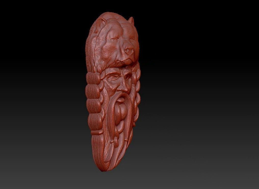 bear  wall decoration 3D print model_4