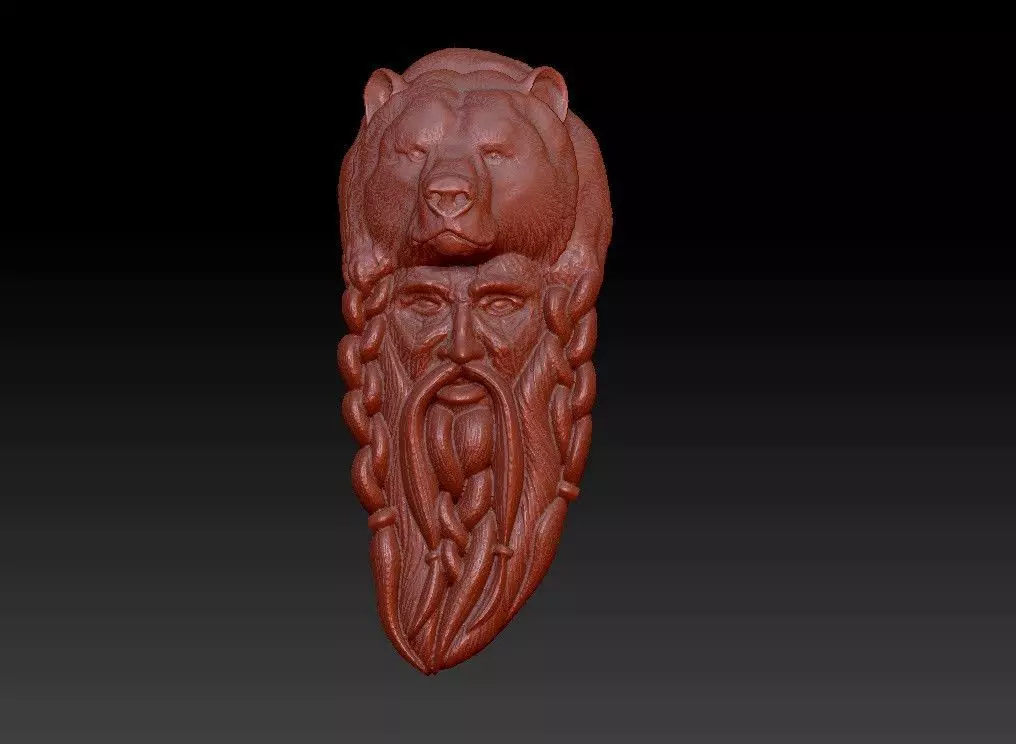 bear  wall decoration 3D print model_0