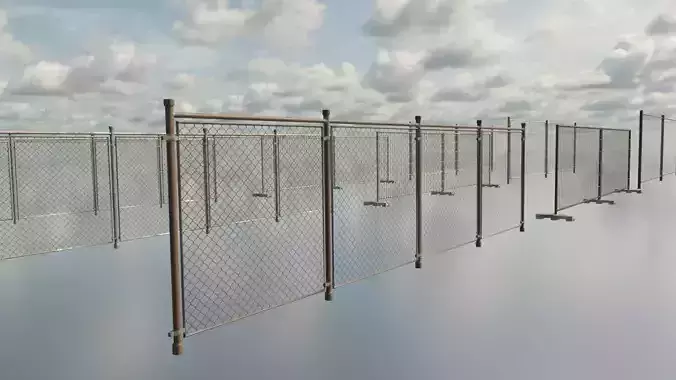 construction fences Low-poly 3D model