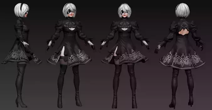 2B Fanart - Basemesh