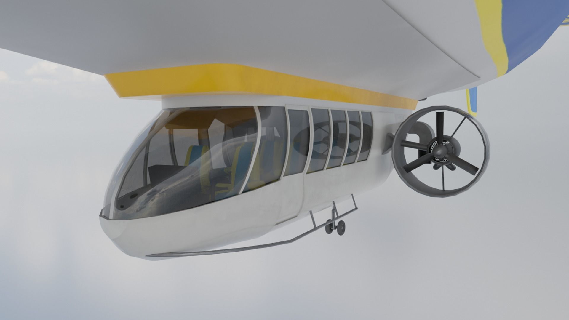 Goodyear Blimp - Airship - Dirigible Low-poly 3D model_8