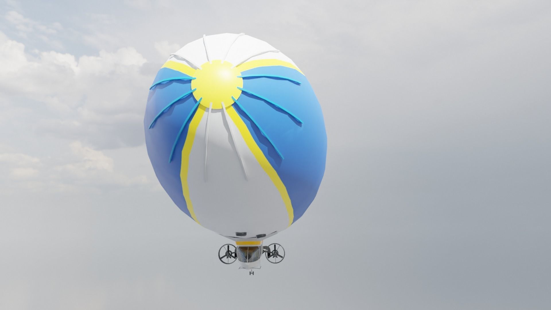 Goodyear Blimp - Airship - Dirigible Low-poly 3D model_5