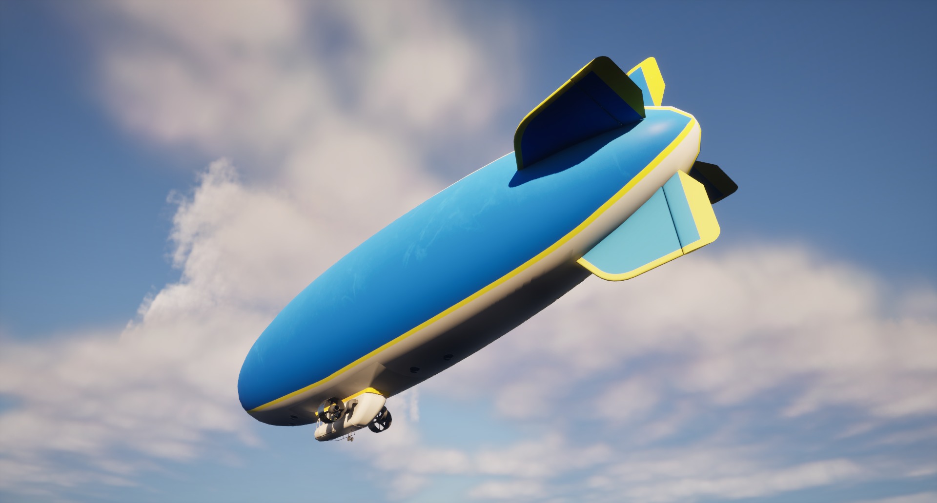 Goodyear Blimp - Airship - Dirigible Low-poly 3D model_11