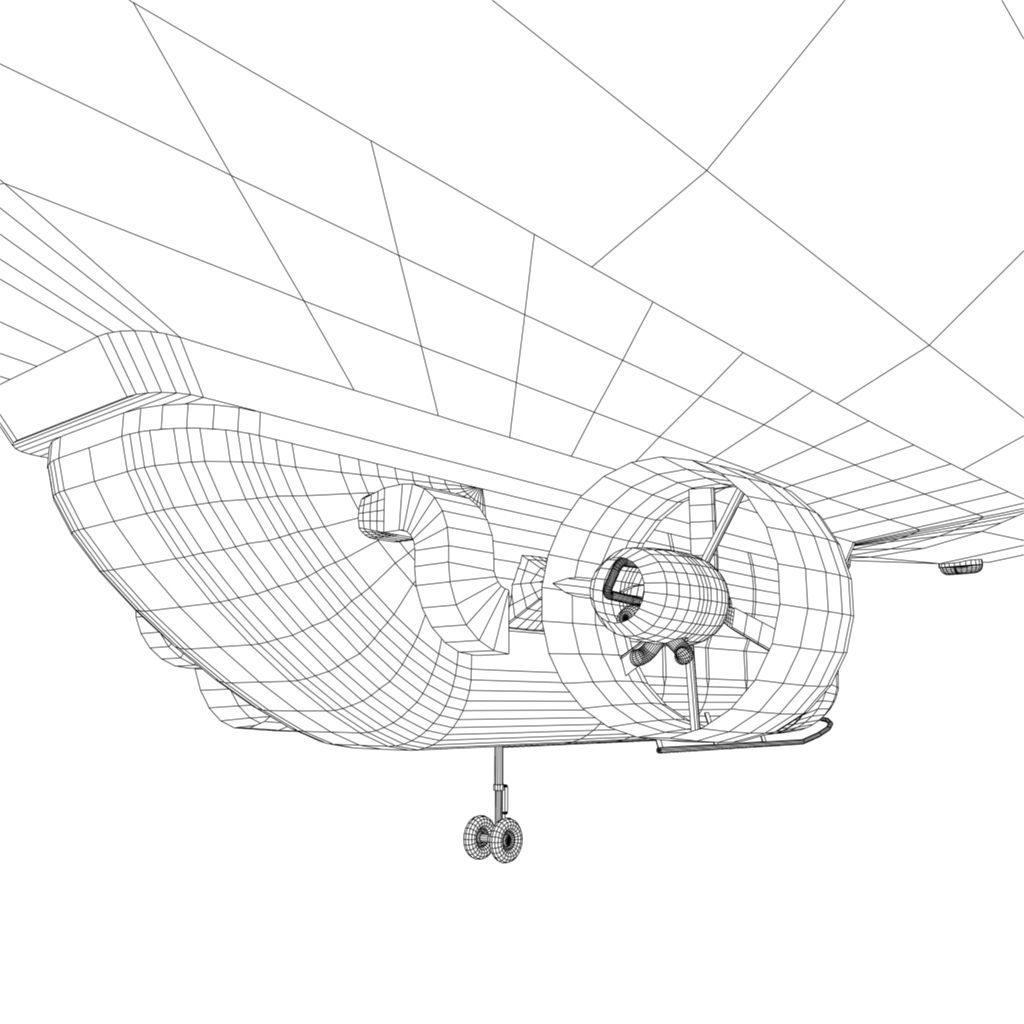 Goodyear Blimp - Airship - Dirigible Low-poly 3D model_17