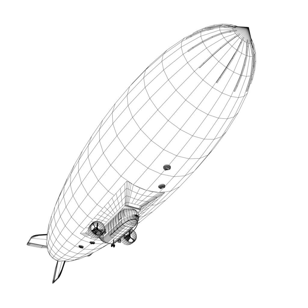 Goodyear Blimp - Airship - Dirigible Low-poly 3D model_15
