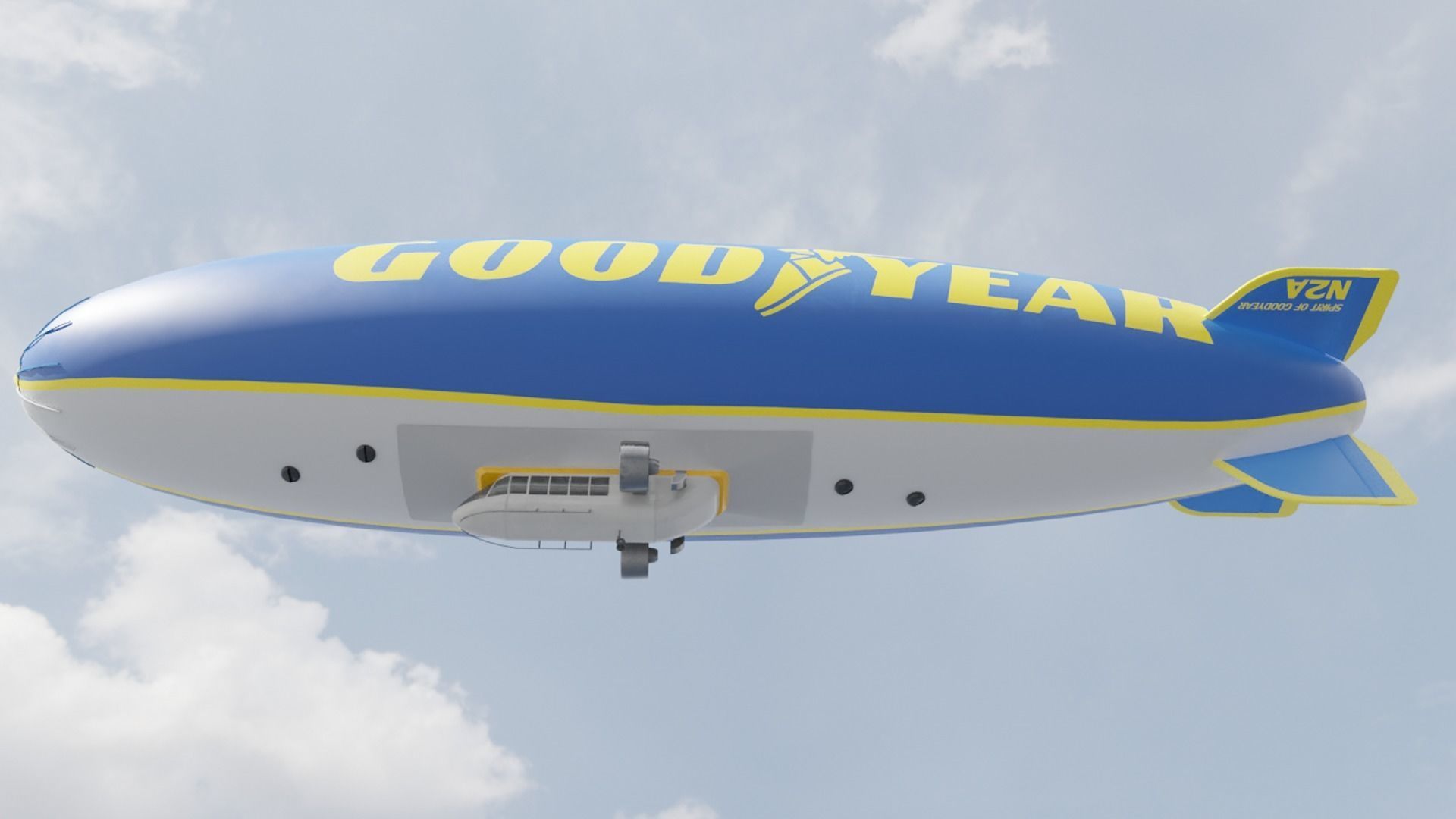 Goodyear Blimp - Airship - Dirigible Low-poly 3D model_7