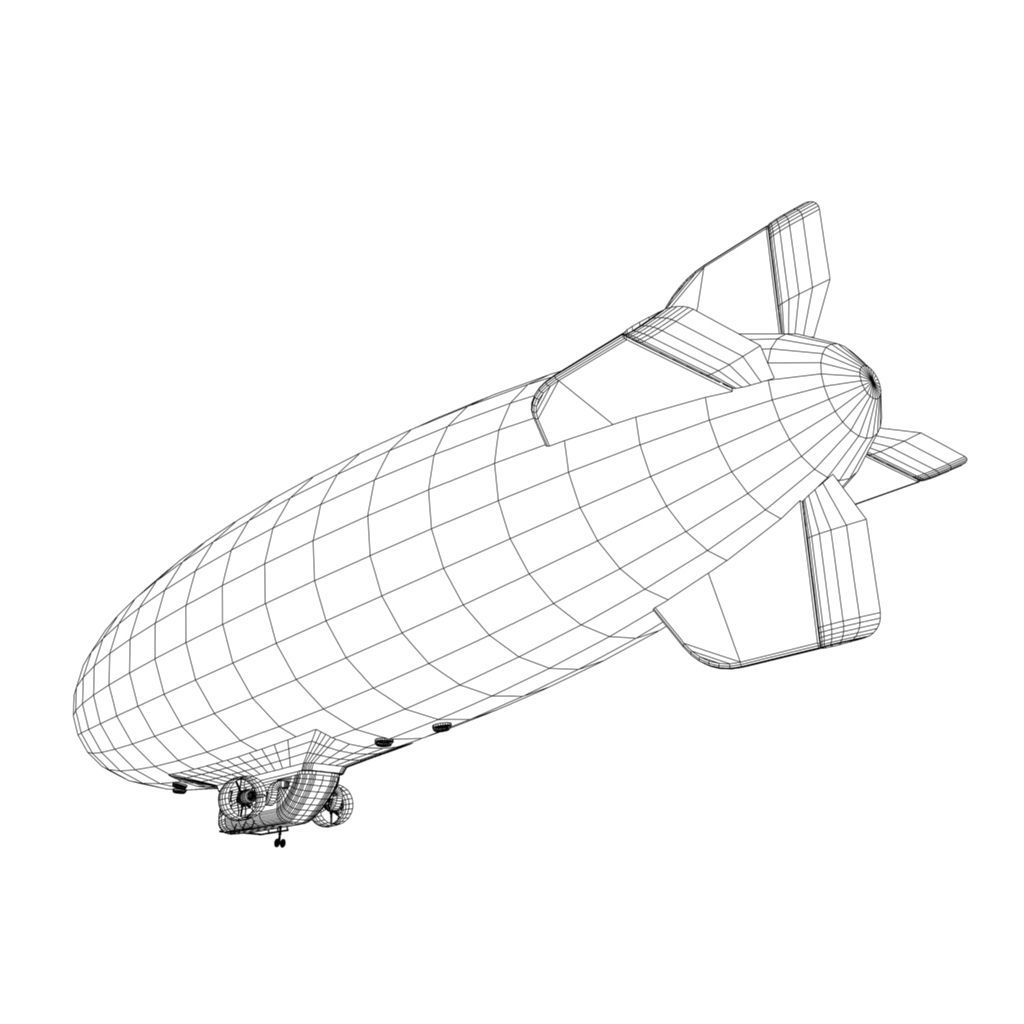 Goodyear Blimp - Airship - Dirigible Low-poly 3D model_14