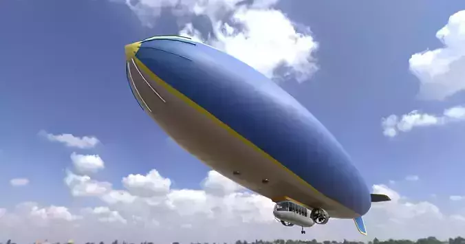 Goodyear Blimp - Airship - Dirigible Low-poly 3D model