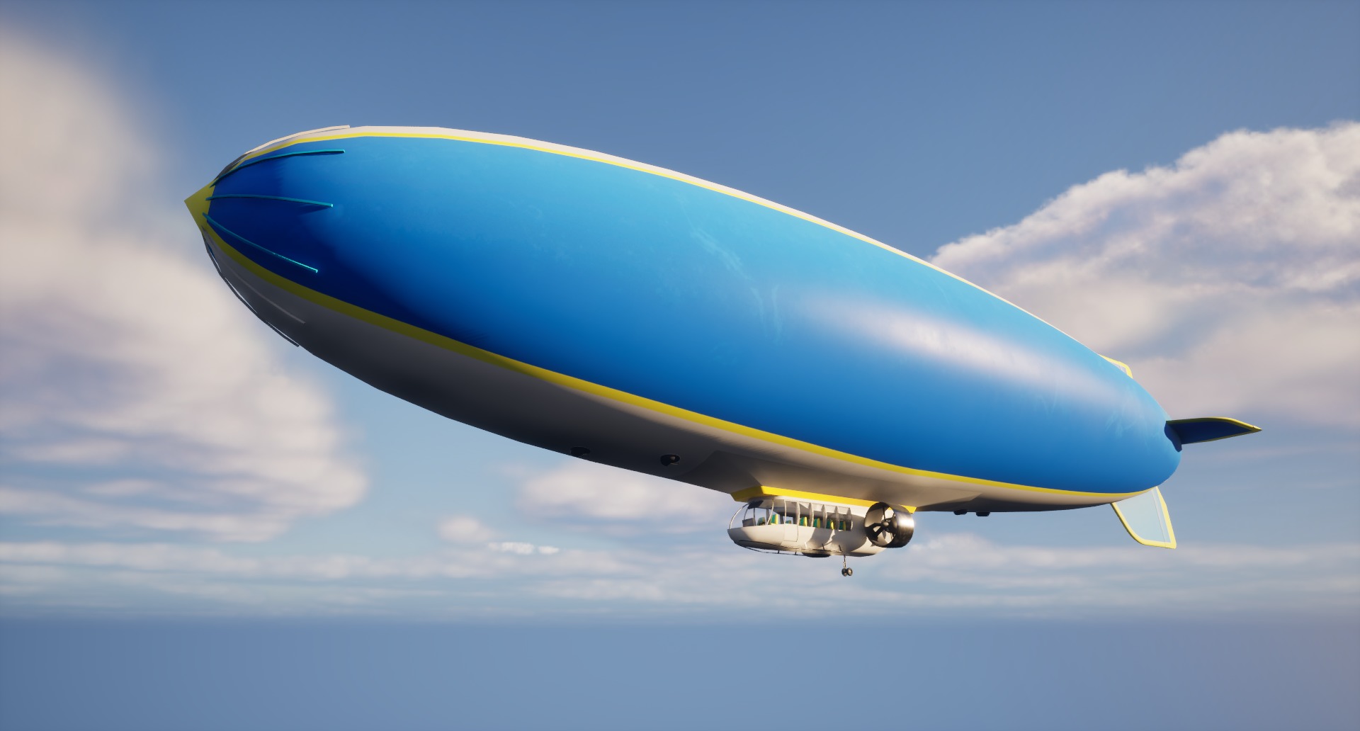 Goodyear Blimp - Airship - Dirigible Low-poly 3D model_10