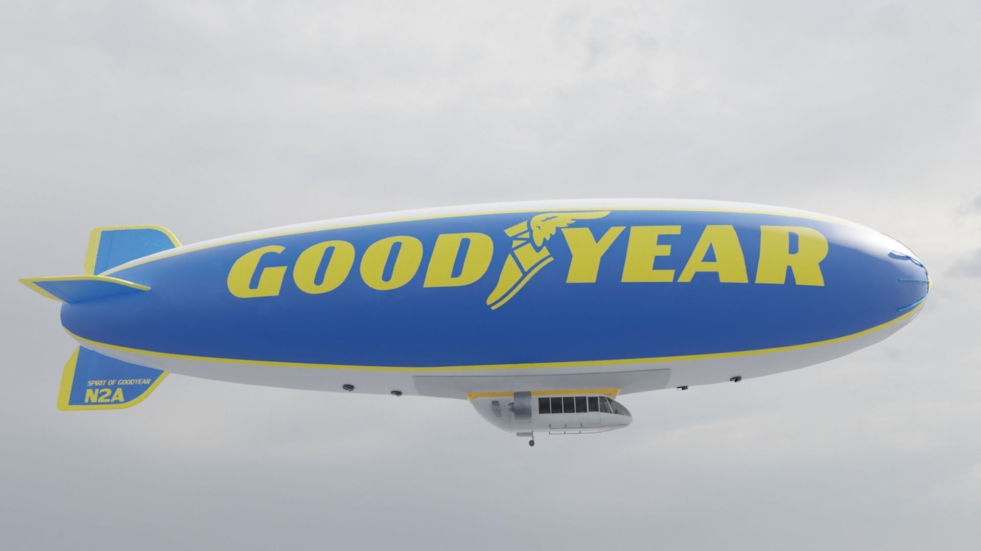 Goodyear Blimp - Airship - Dirigible Low-poly 3D model_6