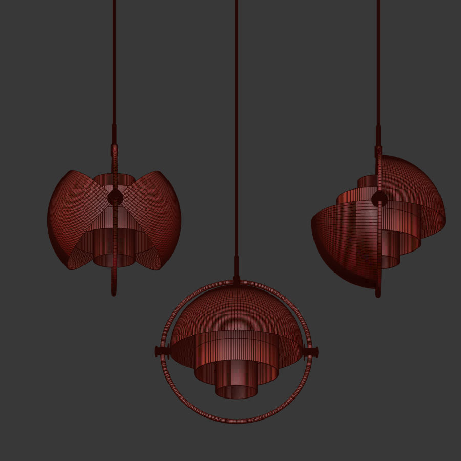 Gubi Multi Lite Pendant Louis Weisdorf 3D model_4