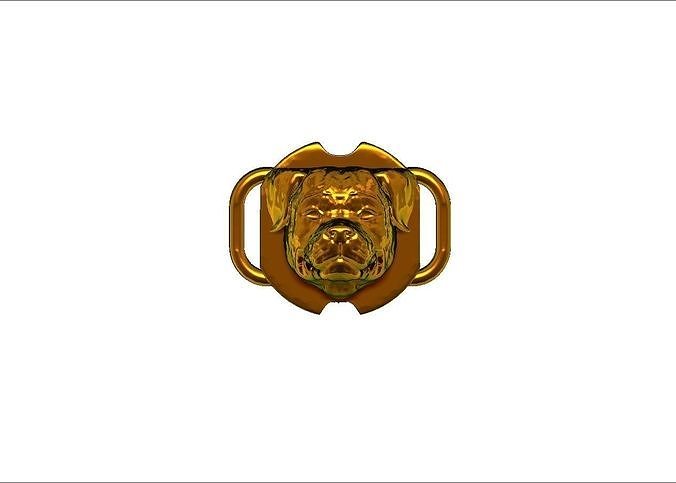 Rottweiler Head model bracelet link 3D print model
