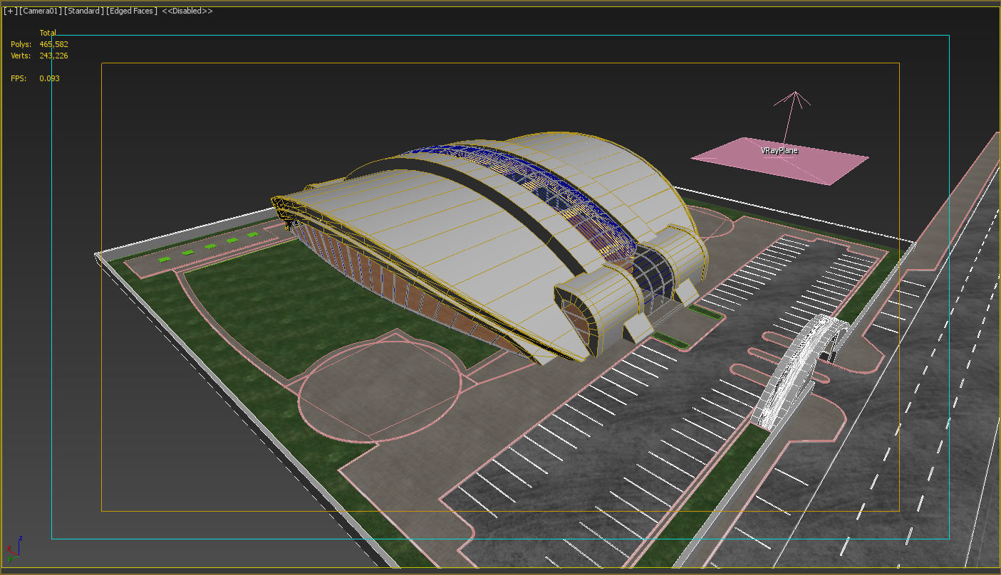 exhibition center exterior and interior 3D model_14