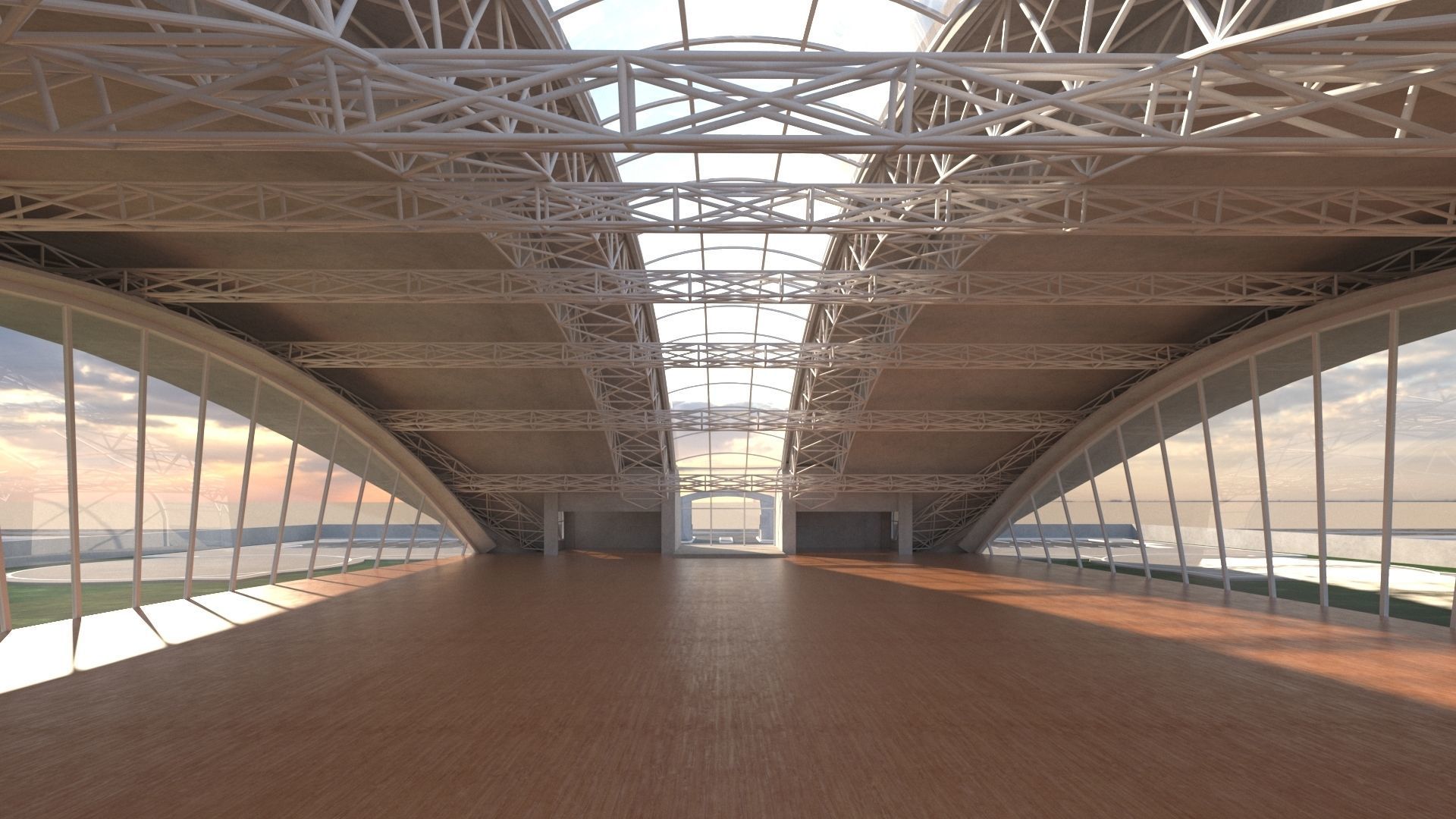 exhibition center exterior and interior 3D model_2