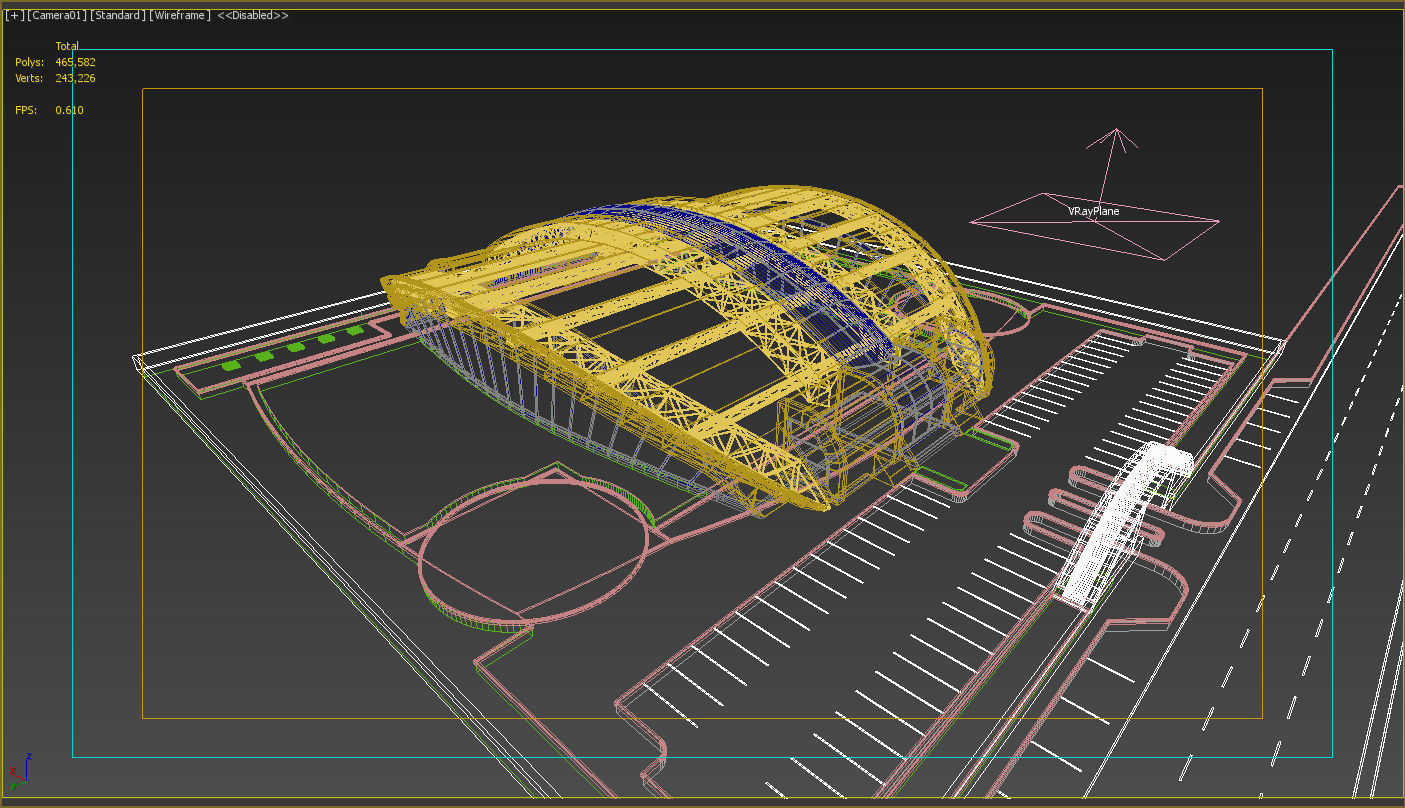 exhibition center exterior and interior 3D model_15