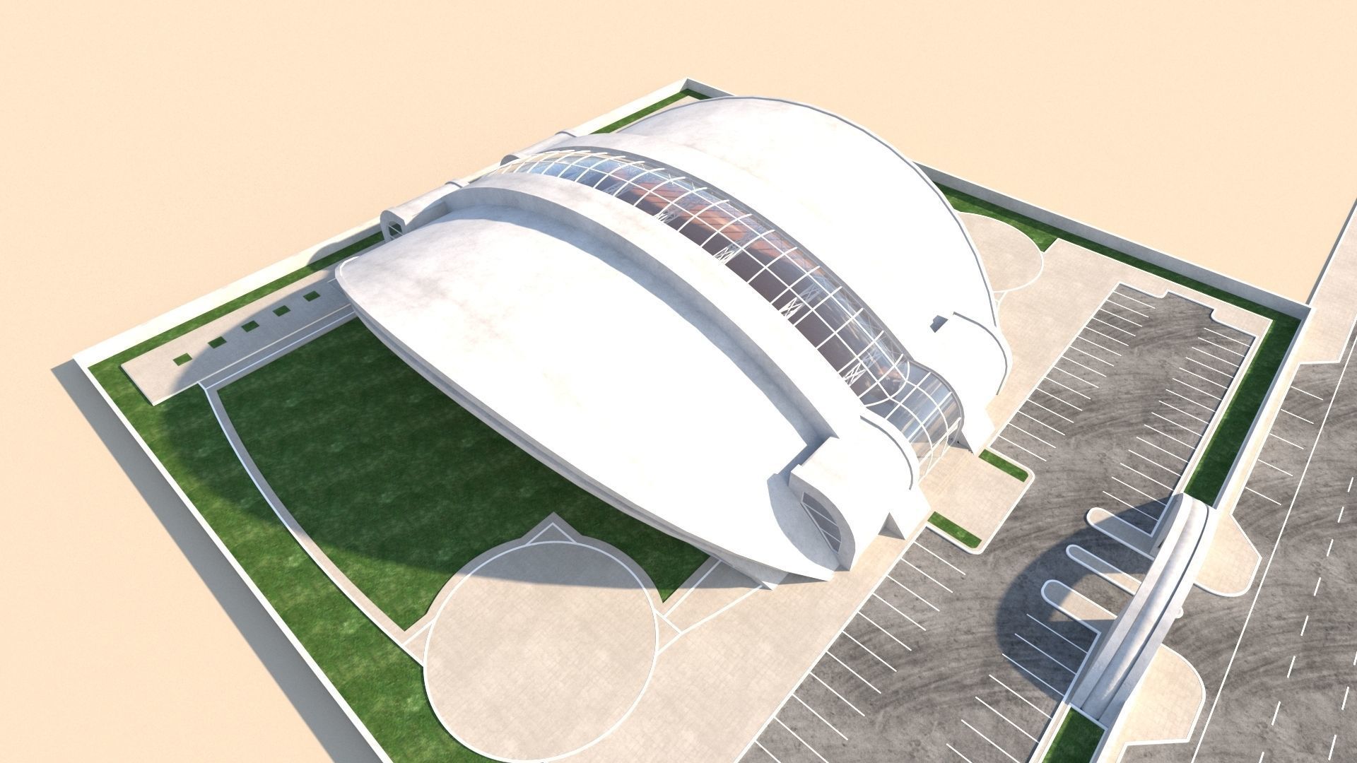 exhibition center exterior and interior 3D model_10