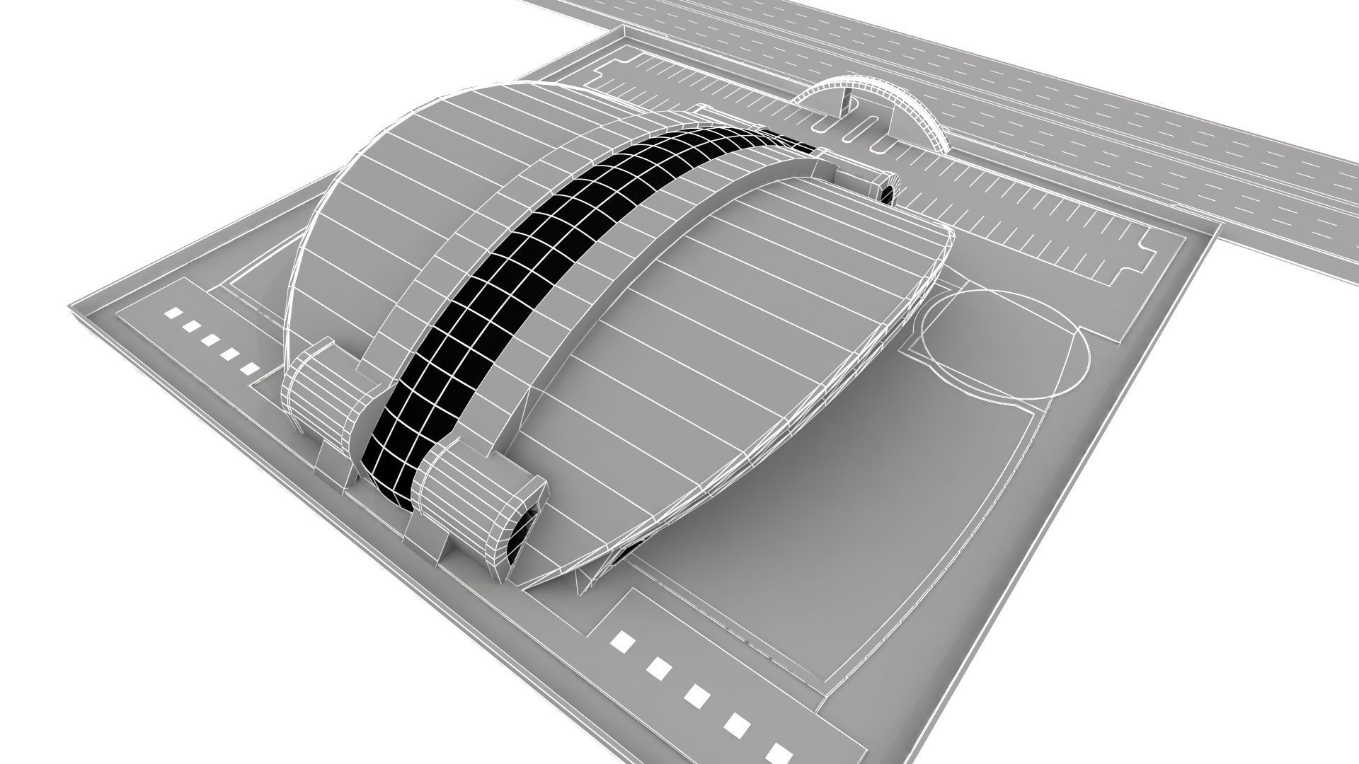 exhibition center exterior and interior 3D model_7