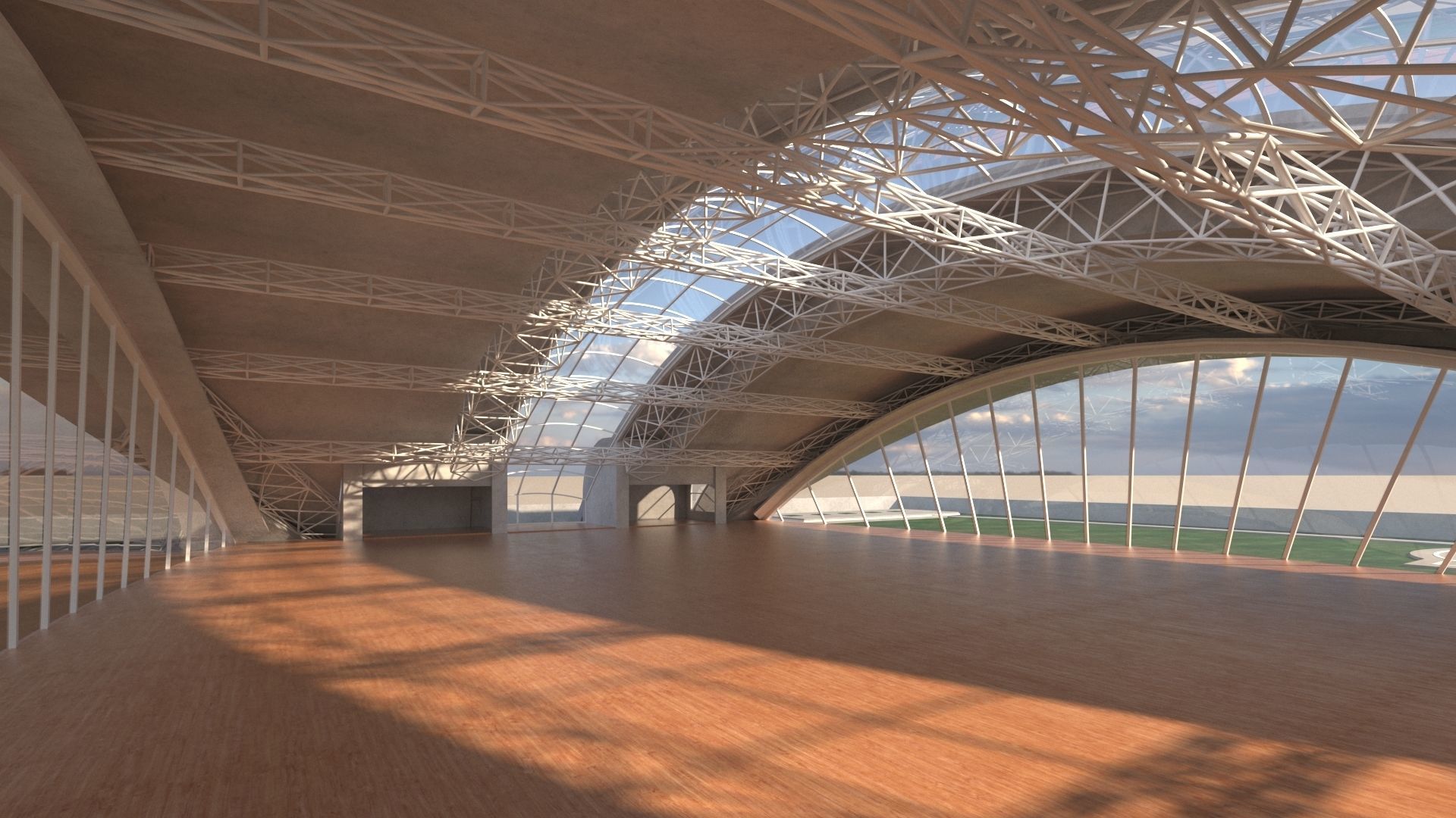 exhibition center exterior and interior 3D model_4