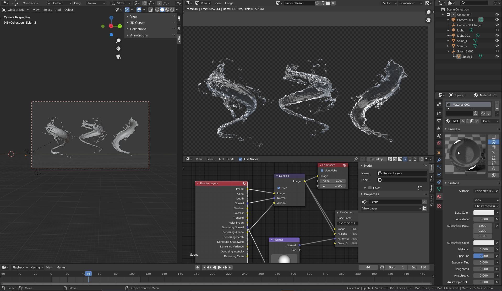 Water Splash 3D Model 3D model_2