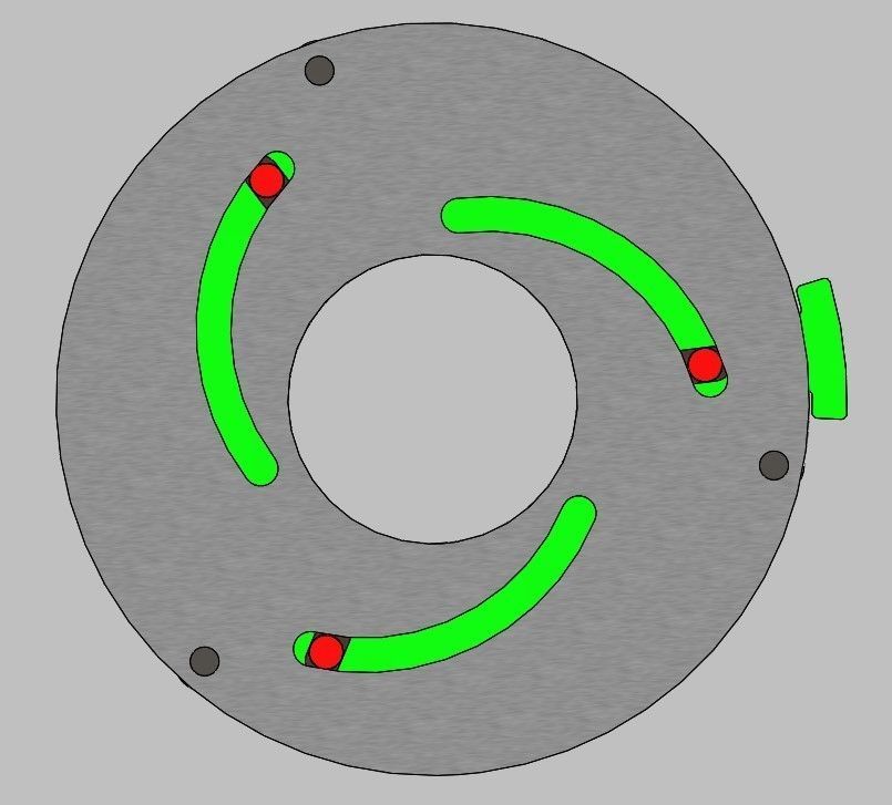 Rotating Iris mechanism-3 blades 3D print model_6