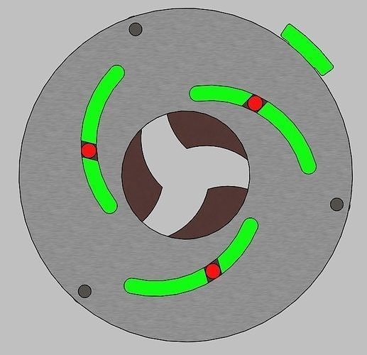 Rotating Iris mechanism-3 blades 3D print model