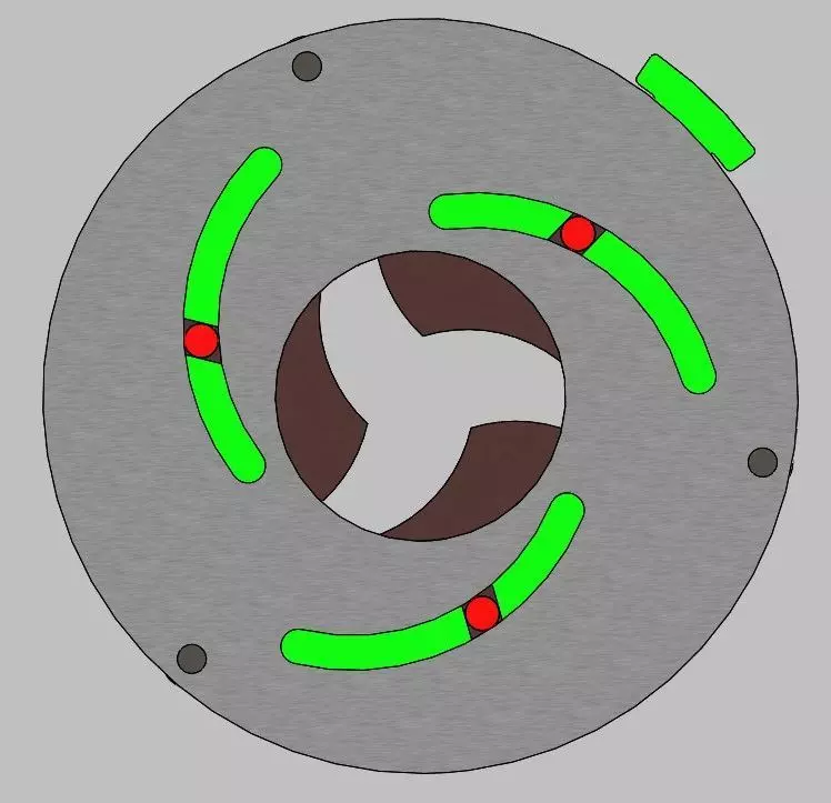 Rotating Iris mechanism-3 blades 3D print model_0