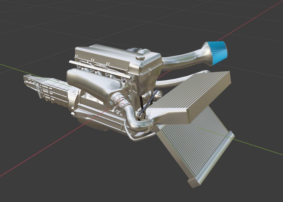 SR20-DET machine with fan Free 3D model_3